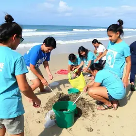 mutirão de limpeza de praia